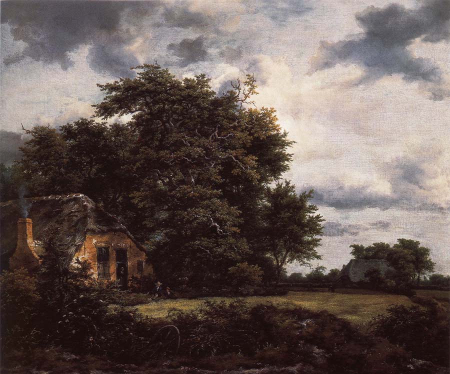 Jacob van Ruisdael Cottage under the trees near a Grainfield